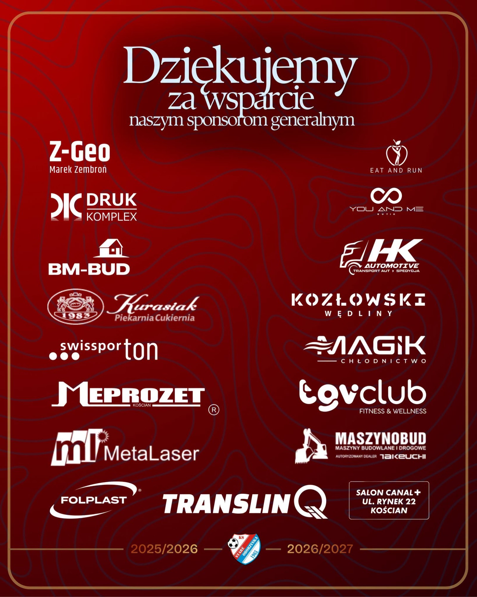 Sponsorzy Generalni – razem tworzymy sukces!